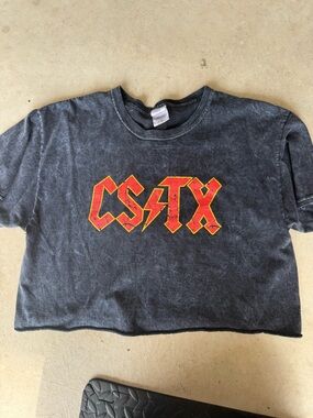 CS TX Graphic Tee in Black with Red Logo